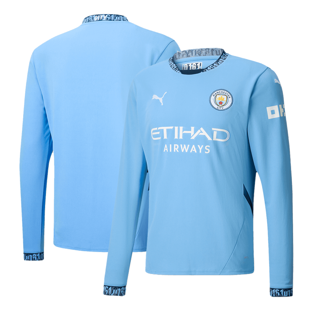 Manchester City Home Long Sleeve  Soccer Jersey 2024/25 Top Dresy Shop