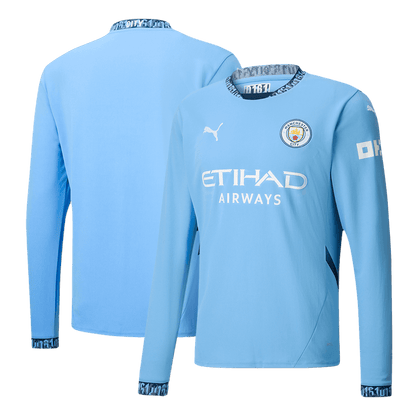 Manchester City Home Long Sleeve  Soccer Jersey 2024/25 Top Dresy Shop
