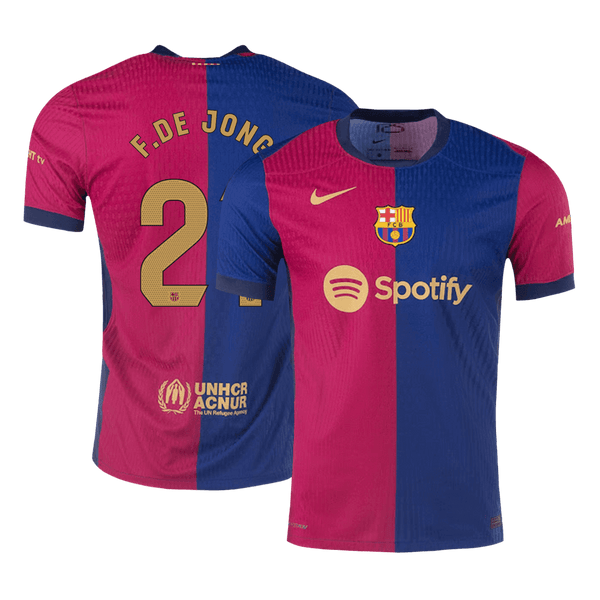 Player Version F.DE JONG #21 Barcelona Home  Soccer Jersey 2024/25 Top Soccer Jerseys Store