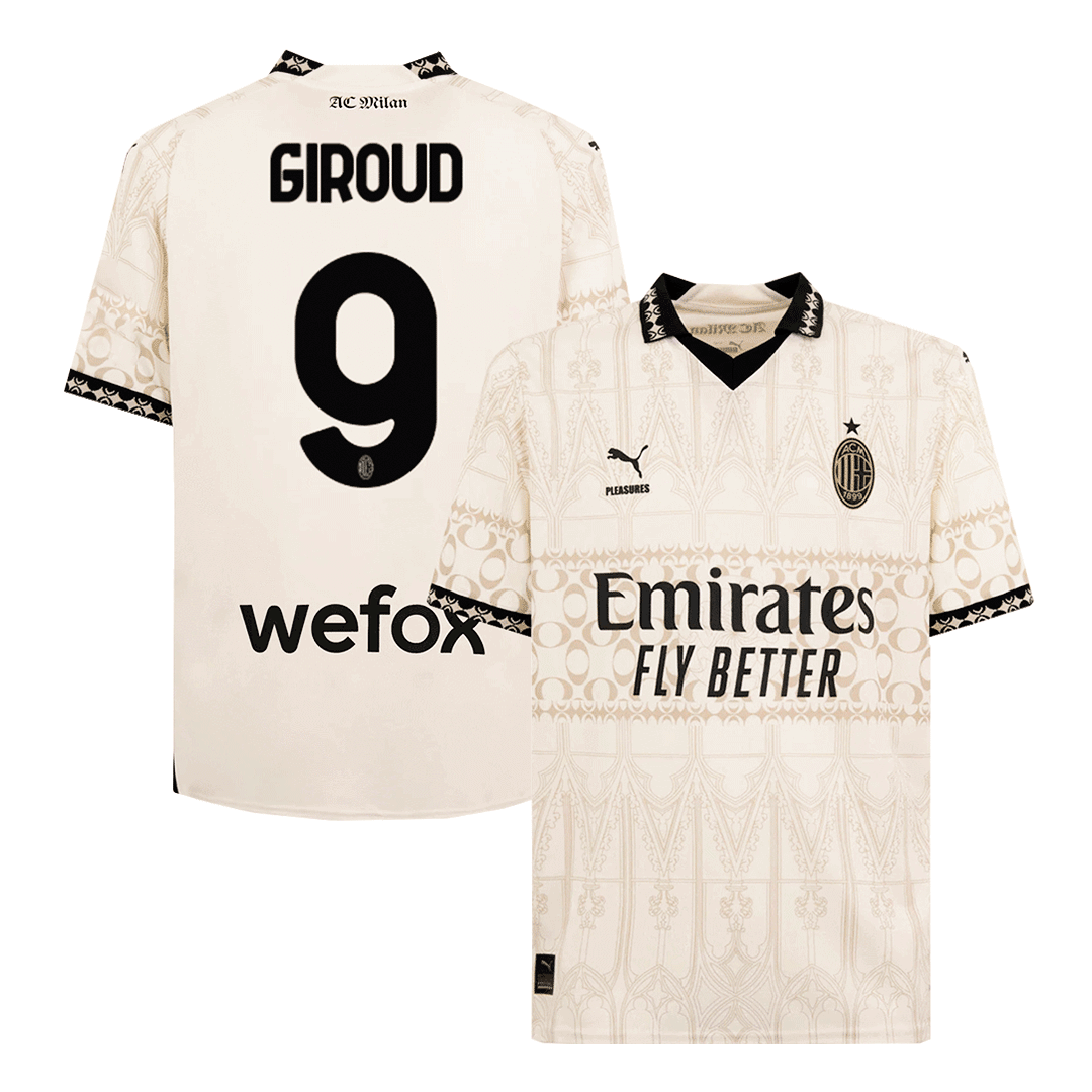 GIROUD #9 AC Milan X Pleasures Fourth Away  Soccer Jersey 2023/24 Top Dresy Shop