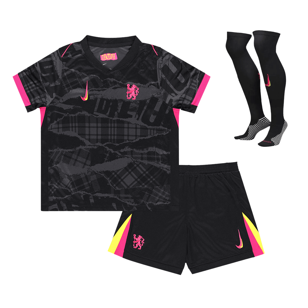 Kid's Chelsea Third Away  Soccer Jersey Kit(Jersey+Shorts+Socks) 2024/25 Top Soccer Jerseys Store