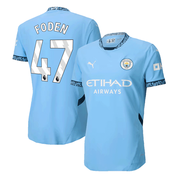Player Version FODEN #47 Manchester City Home  Soccer Jersey 2024/25 Top Soccer Jerseys Store