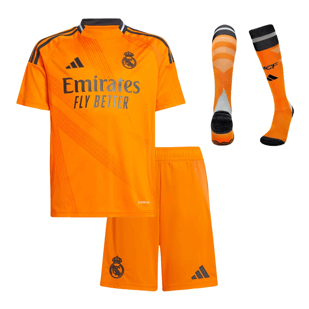 Kid's Real Madrid Away  Soccer Jersey Kit(Jersey+Shorts+Socks) 2024/25 Top Soccer Jerseys Store