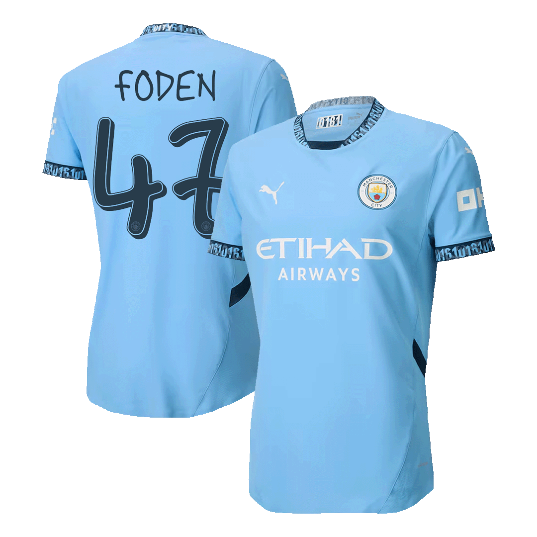 Player Version FODEN #47 Manchester City Home  Soccer Jersey 2024/25 - UCL Top Dresy Shop
