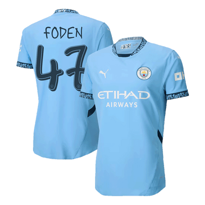 Player Version FODEN #47 Manchester City Home  Soccer Jersey 2024/25 - UCL Top Dresy Shop