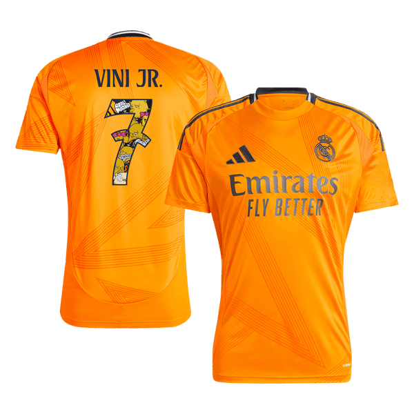 VINI JR. #7 Real Madrid Away  Soccer Jersey 2024/25 - Bear Champ Font Top Soccer Jerseys Store