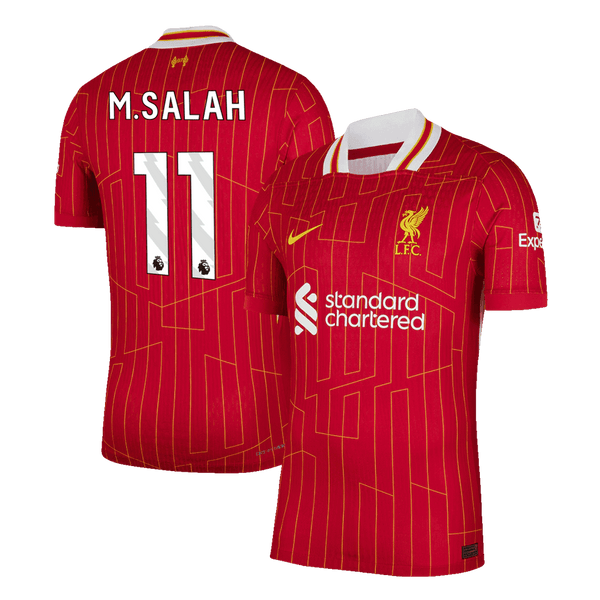 Player Version M.SALAH #11 Liverpool Home  Soccer Jersey 2024/25 Top Soccer Jerseys Store