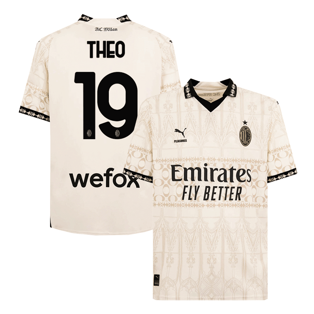 THEO #19 AC Milan X Pleasures Fourth Away  Soccer Jersey 2023/24 Top Dresy Shop