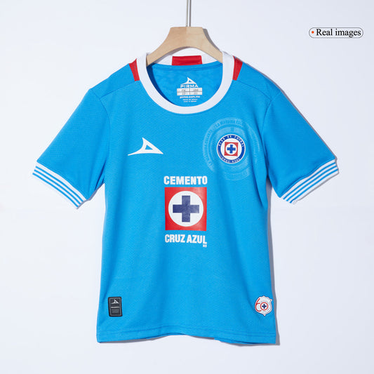 Kid's Cruz Azul Home  Soccer Jersey Kit(Jersey+Shorts) 2024/25 Top Dresy Shop
