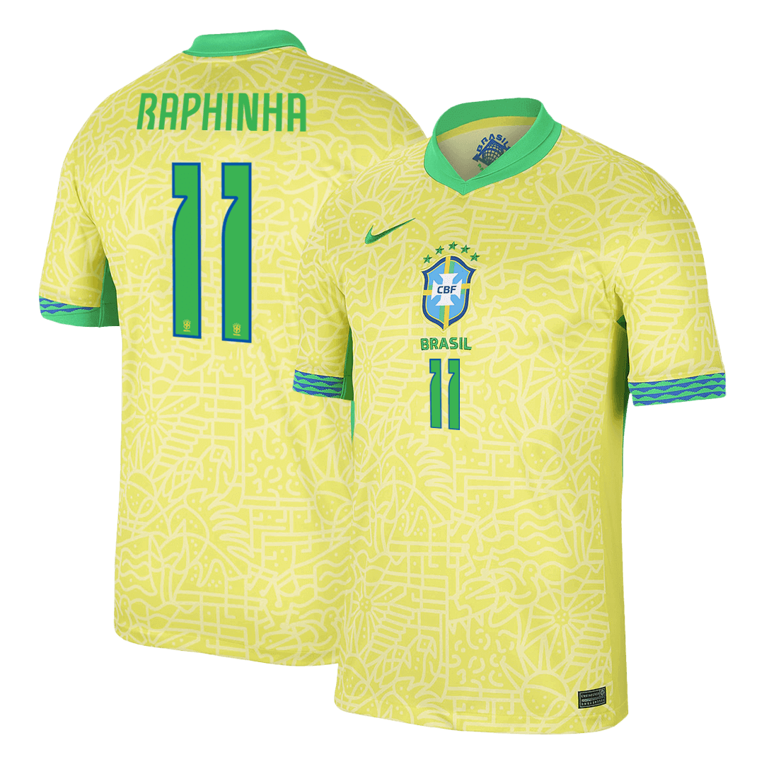 RAPHINHA #11 Brazil Home  Soccer Jersey Copa America 2024 Top Dresy Shop