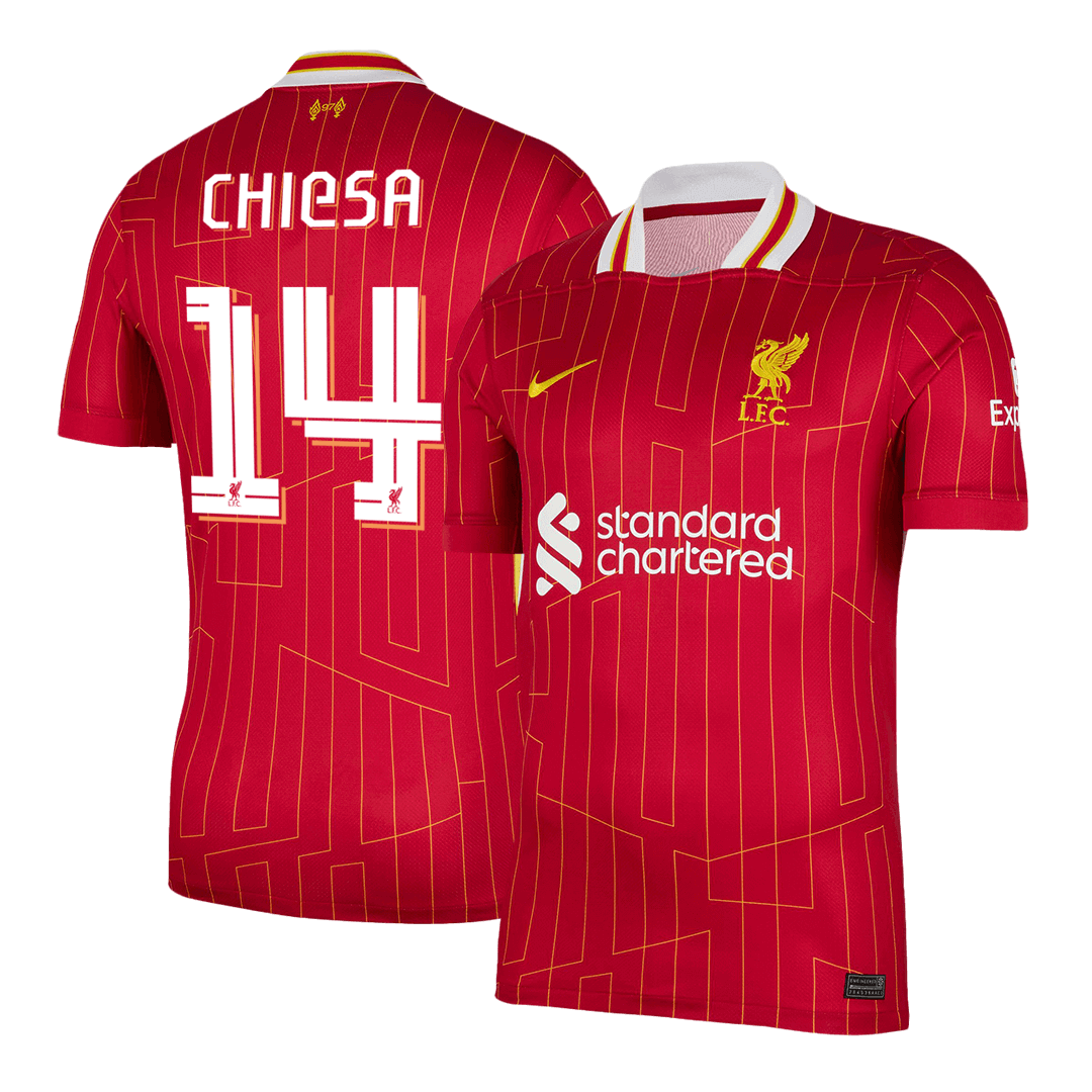 CHIESA #14 Liverpool Home  Soccer Jersey 2024/25 - UCL Top Dresy Shop