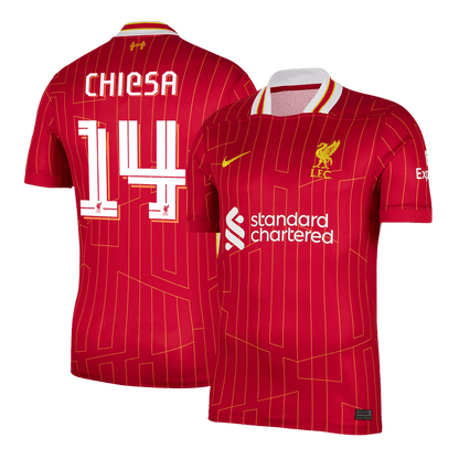 CHIESA #14 Liverpool Home  Soccer Jersey 2024/25 - UCL Top Dresy Shop