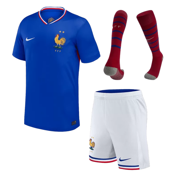 France Home Soccer Jersey Kit (Jersey+Shorts+Socks) Euro 2024