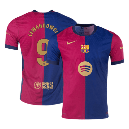 Player Version LEWANDOWSKI #9 Barcelona Home  Soccer Jersey 2024/25 - Spotify Logo Without Text Top Dresy Shop