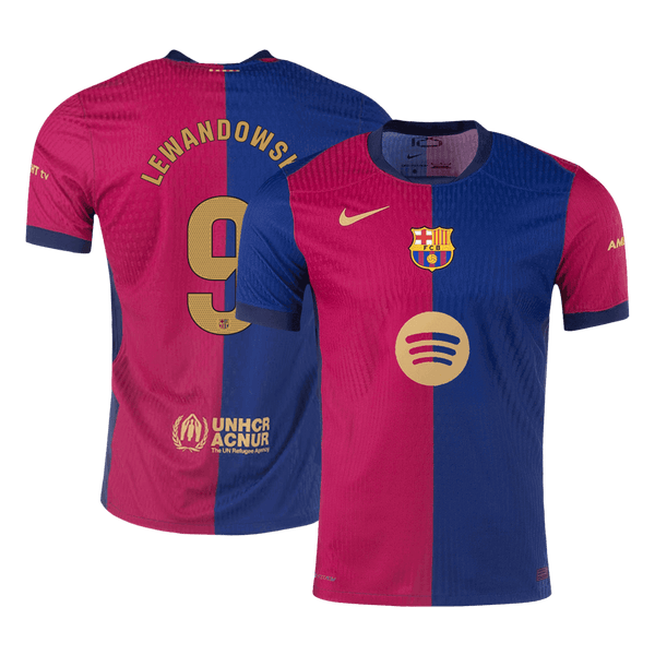 Player Version LEWANDOWSKI #9 Barcelona Home  Soccer Jersey 2024/25 - Spotify Logo Without Text Top Soccer Jerseys Store