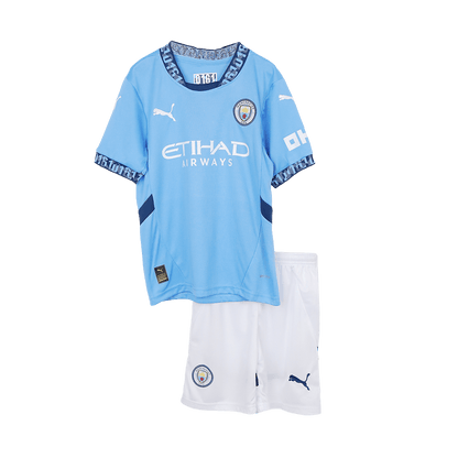 Kid's Manchester City Home  Soccer Jersey Kit(Jersey+Shorts) 2024/25 Top Dresy Shop