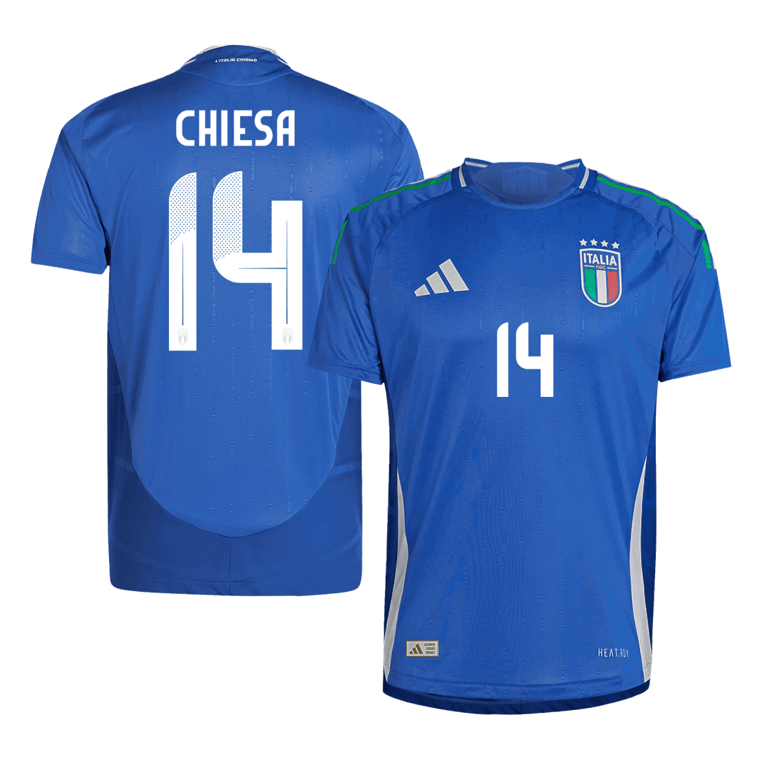 Player Version CHIESA #14 Italy Home  Soccer Jersey Euro 2024 Top Dresy Shop