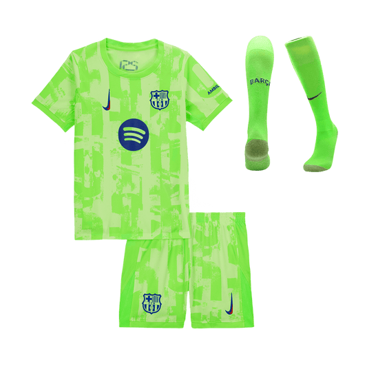 Kid's Barcelona Third Away  Soccer Jersey Kit(Jersey+Shorts+Socks) 2024/25- UCL (Spotify Logo Without Text) Top Dresy Shop