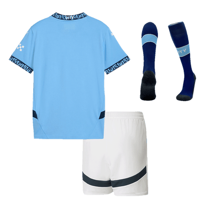 Kid's Manchester City Home  Soccer Jersey Kit(Jersey+Shorts+Socks) 2024/25 Top Dresy Shop