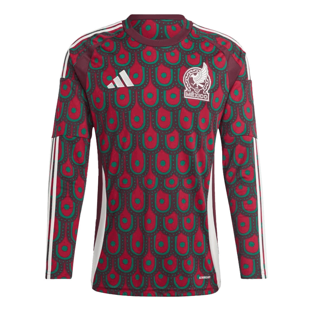 Men's Mexico Home Long Sleeve Soccer Jersey Copa América 2024 Top Dresy Shop