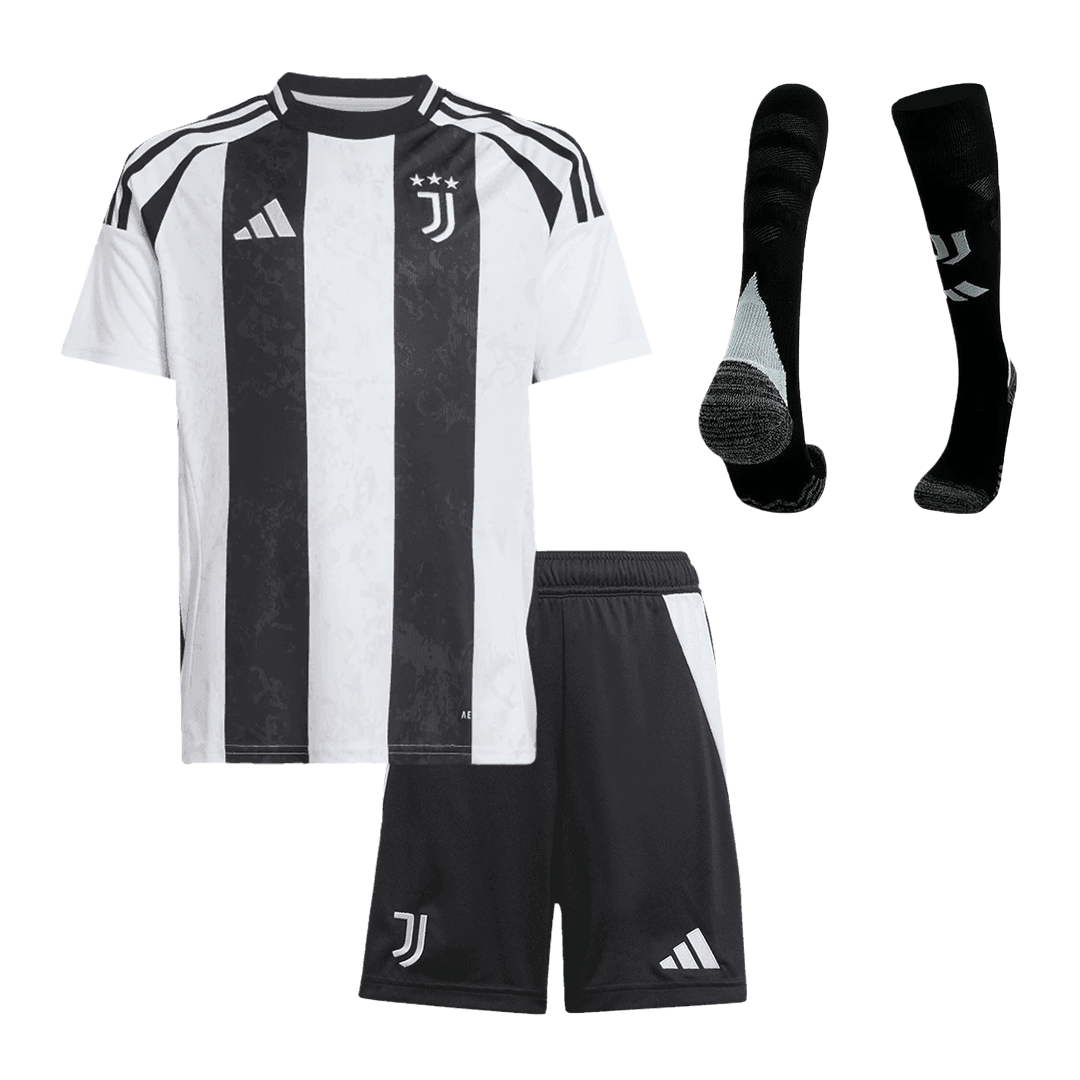 Kid's Juventus Home  Soccer Jersey Kit(Jersey+Shorts+Socks) 2024/25 Top Dresy Shop