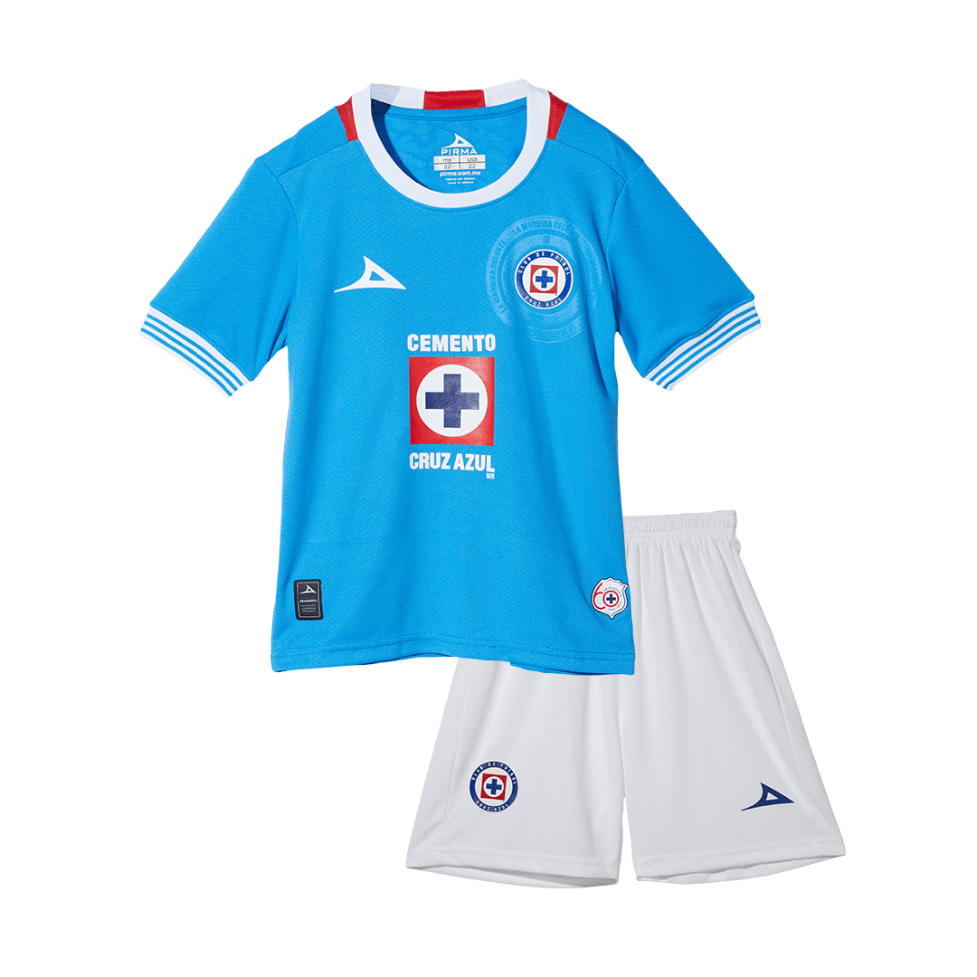 Kid's Cruz Azul Home  Soccer Jersey Kit(Jersey+Shorts) 2024/25 Top Dresy Shop
