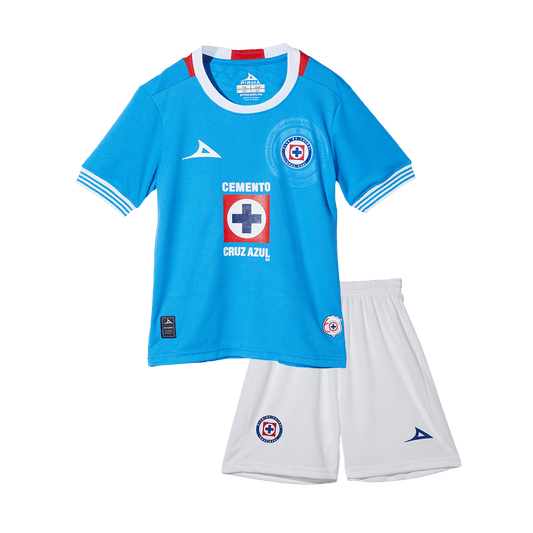 Kid's Cruz Azul Home  Soccer Jersey Kit(Jersey+Shorts) 2024/25 Top Dresy Shop