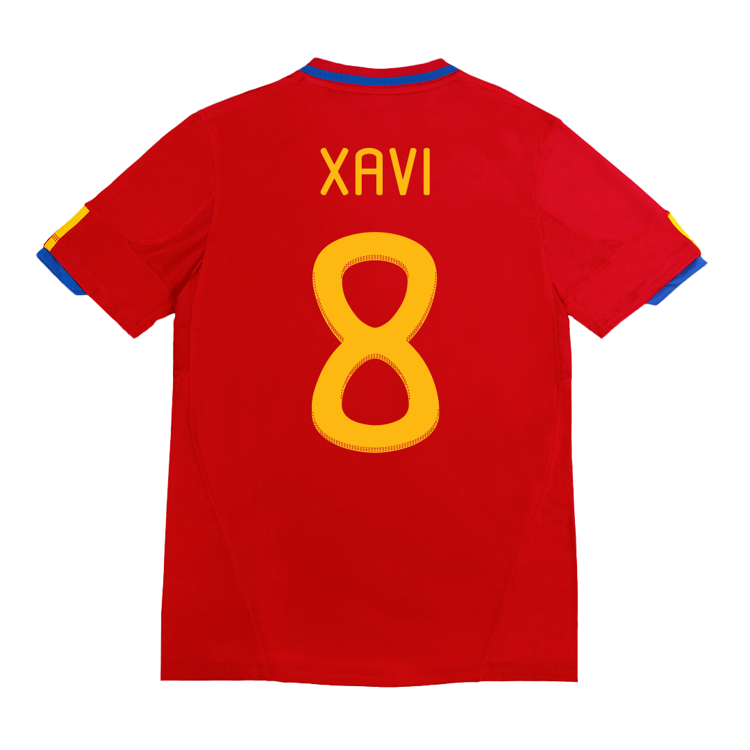 Retro XAVI #8 2010 Spain Home  Soccer Jersey Top Dresy Shop