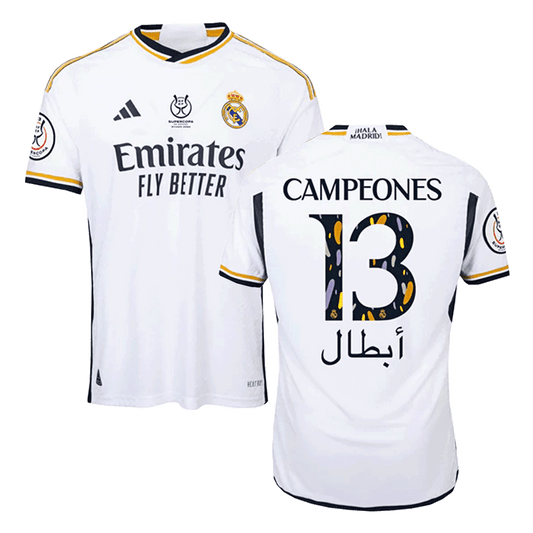 Player Version CAMPEONES #13 Real Madrid Home Soccer Jersey 2023/24 - Campeones Supercopa Top Dresy Shop