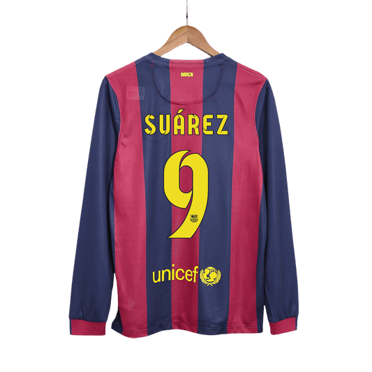 Retro Suárez #9 2014/15 Barcelona Home Long Sleeve  Soccer Jersey Top Dresy Shop