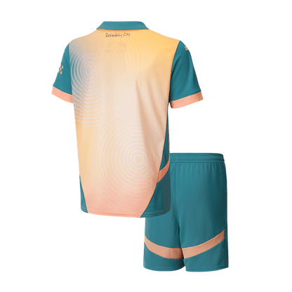 Kid's Manchester City Fourth Away  Soccer Jersey Kit(Jersey+Shorts) 2024/25- Definitely City (UCL) Top Dresy Shop