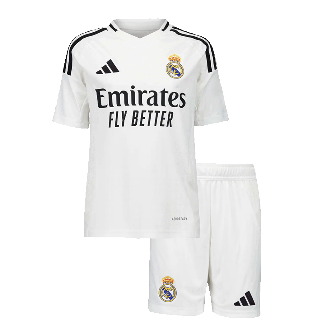 Kid's Real Madrid Home Soccer Jersey Kit(Jersey+Shorts) 2024/25 Top Dresy Shop