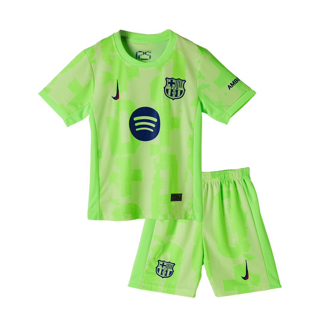 Kid's Barcelona Third Away  Soccer Jersey Kit(Jersey+Shorts+Socks) 2024/25- UCL (Spotify Logo Without Text) Top Dresy Shop