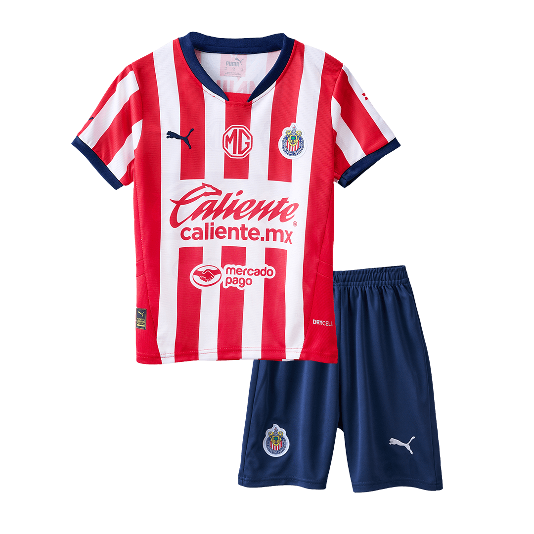 Kid's Chivas Home  Soccer Jersey Kit(Jersey+Shorts) 2024/25 Top Dresy Shop