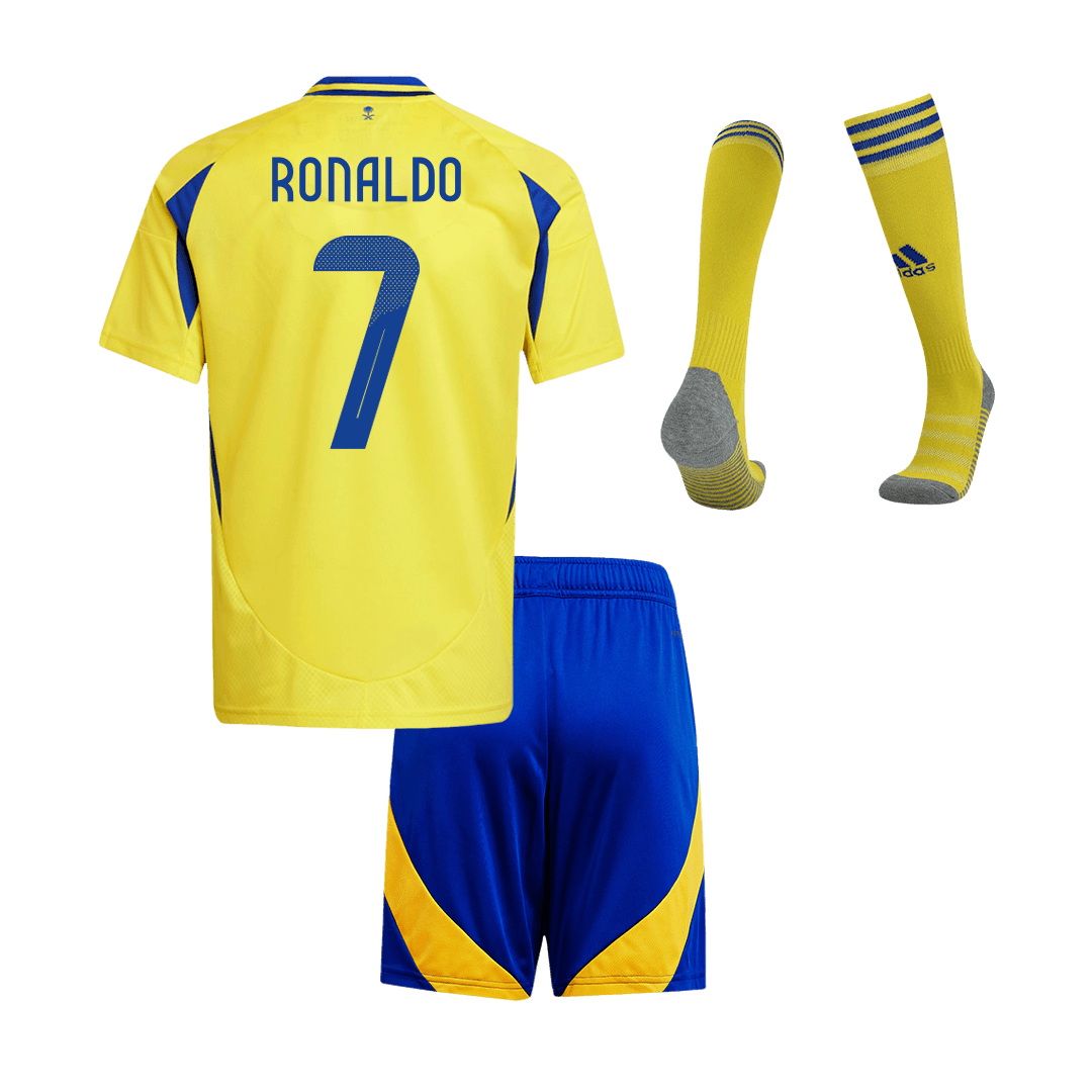 Kid's RONALDO #7 Al Nassr Home  Soccer Jersey Kit(Jersey+Shorts+Socks) 2024/25 - ACL Top Dresy Shop