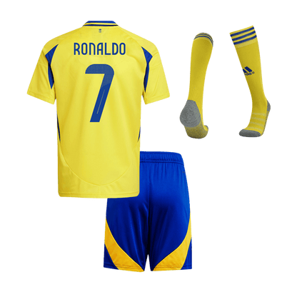 Kid's RONALDO #7 Al Nassr Home  Soccer Jersey Kit(Jersey+Shorts+Socks) 2024/25 - ACL Top Dresy Shop