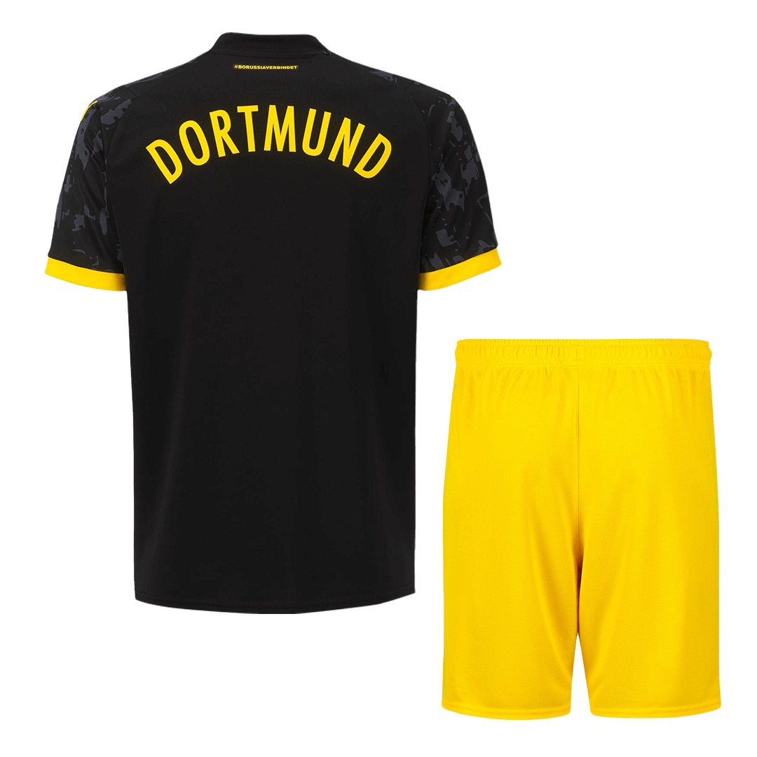 Kid's Borussia Dortmund Away  Soccer Jersey Kit(Jersey+Shorts) 2023/24 Top Dresy Shop