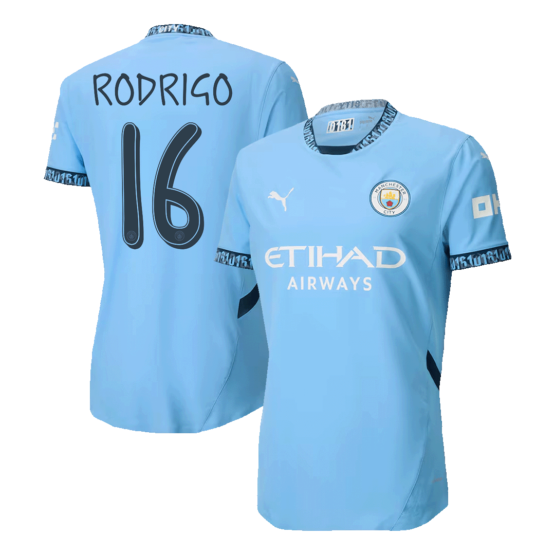 Player Version RODRIGO #16 Manchester City Home  Soccer Jersey 2024/25 - UCL Top Dresy Shop