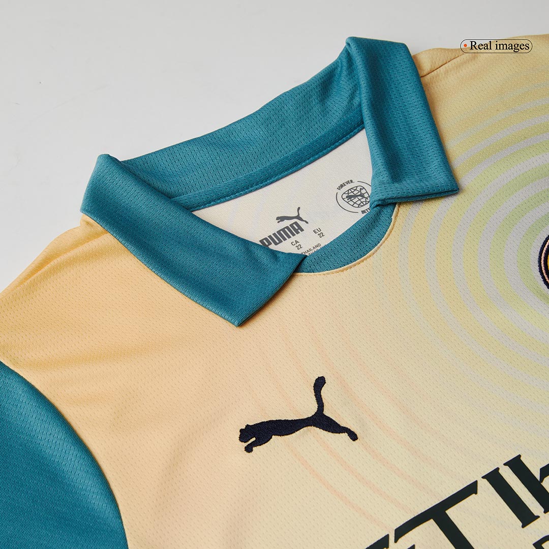 Kid's Manchester City Fourth Away  Soccer Jersey Kit(Jersey+Shorts) 2024/25- Definitely City (UCL) Top Dresy Shop
