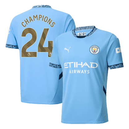 CHAMPIONS #24 Manchester City Home  Soccer Jersey 2024/25 Top Dresy Shop