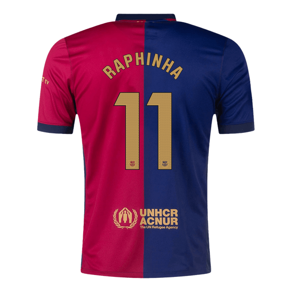 RAPHINHA #11 Barcelona Home  Soccer Jersey 2024/25 -?Spotify Logo Without Text? Top Soccer Jerseys Store