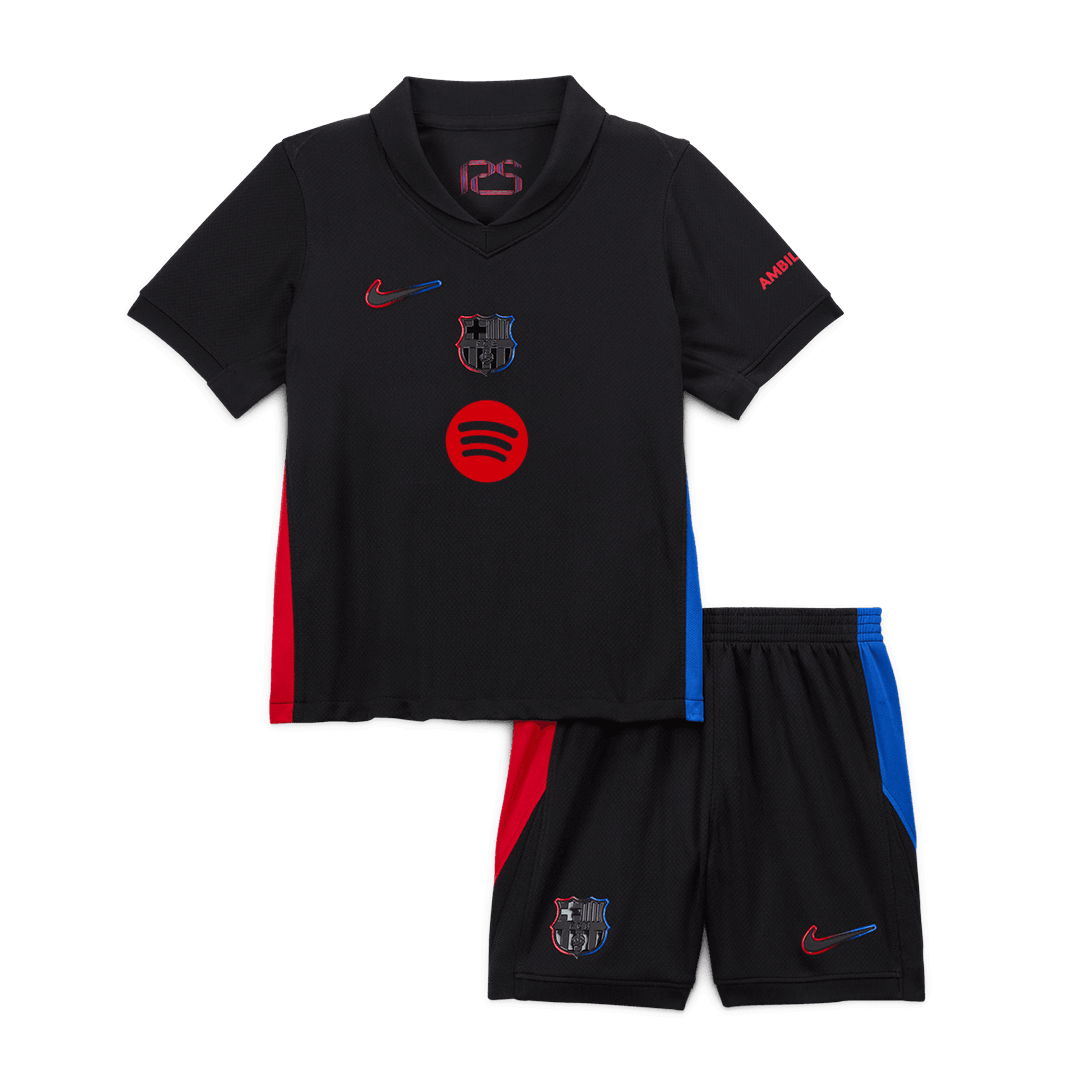 Kid's Barcelona Away  Soccer Jersey Kit(Jersey+Shorts) 2024/25 - Spotify Logo Without Text Top Dresy Shop