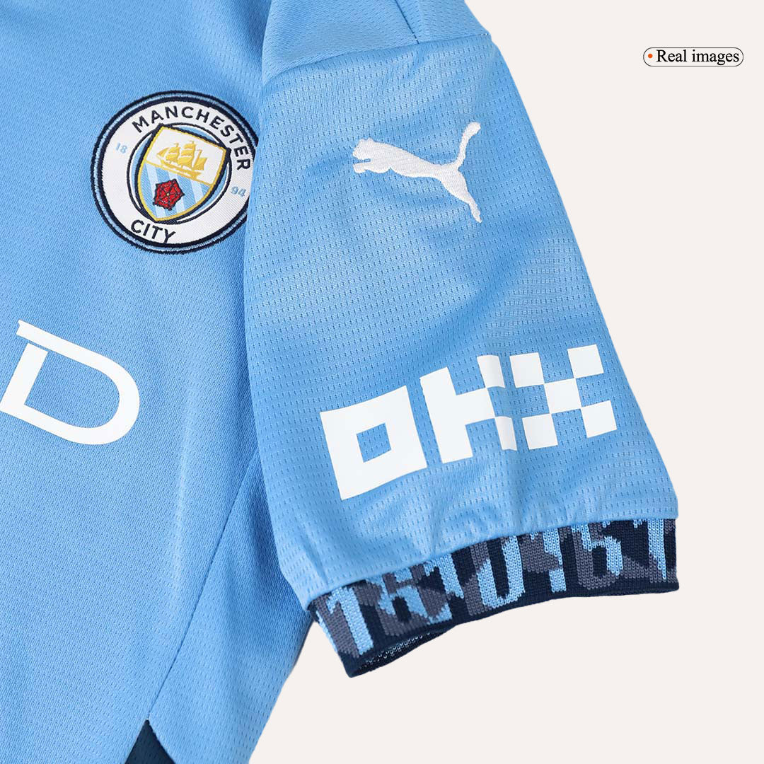 Kid's Manchester City Home  Soccer Jersey Kit(Jersey+Shorts) 2024/25 Top Dresy Shop