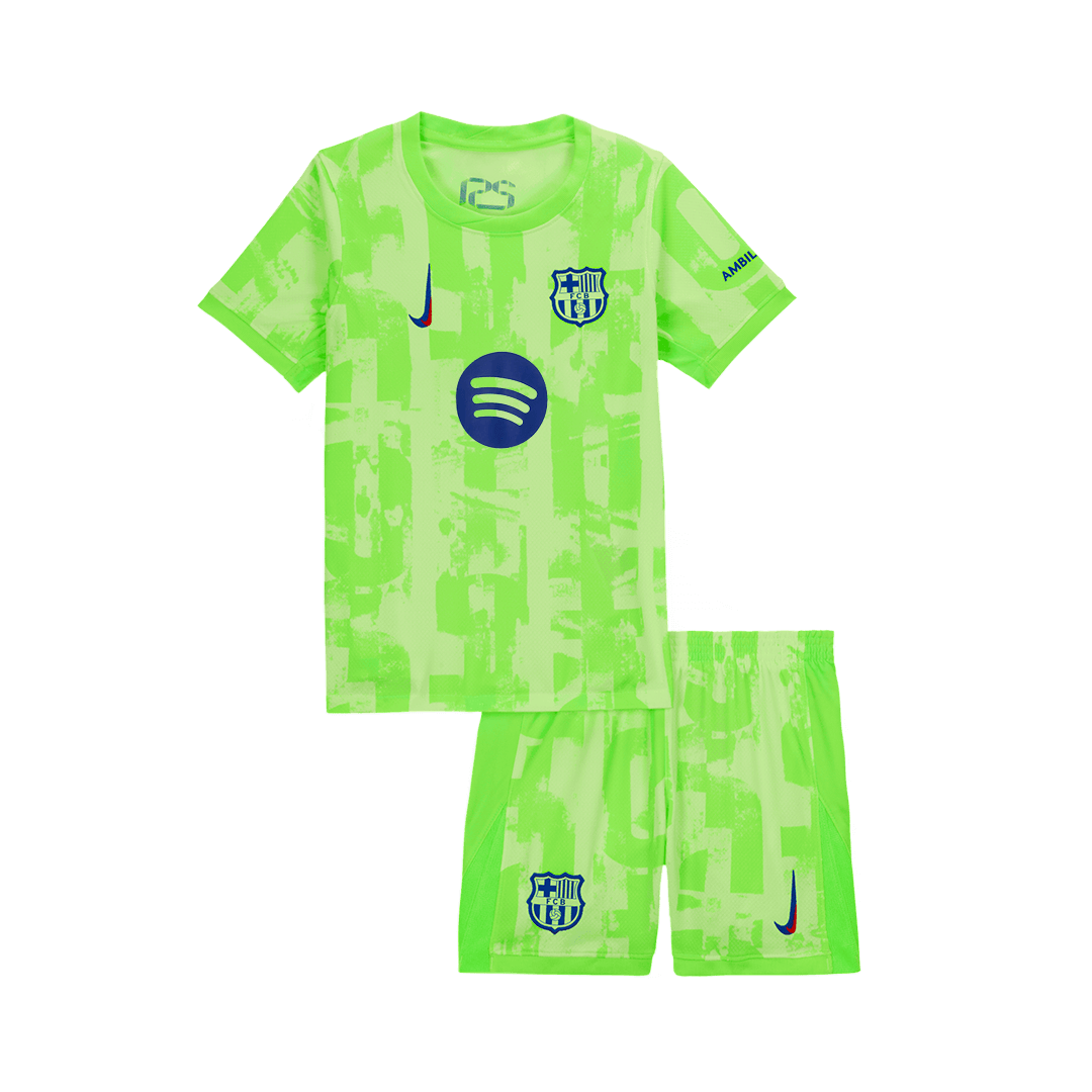 Kid's Barcelona Third Away  Soccer Jersey Kit(Jersey+Shorts) 2024/25 - UCL (Spotify Logo Without Text) Top Dresy Shop