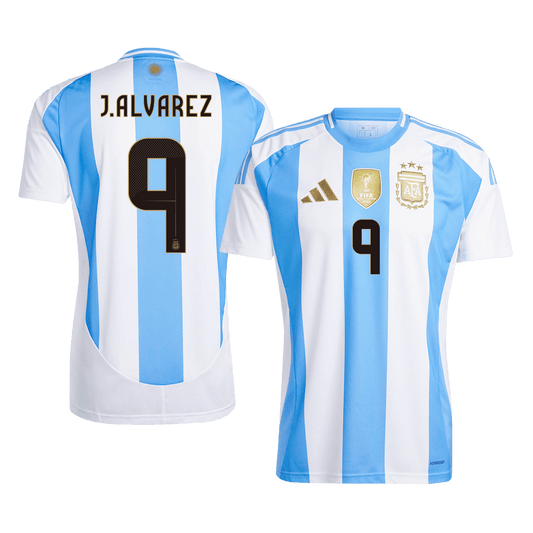 J.ALVAREZ #9 Argentina Home  Soccer Jersey 2024 Top Dresy Shop