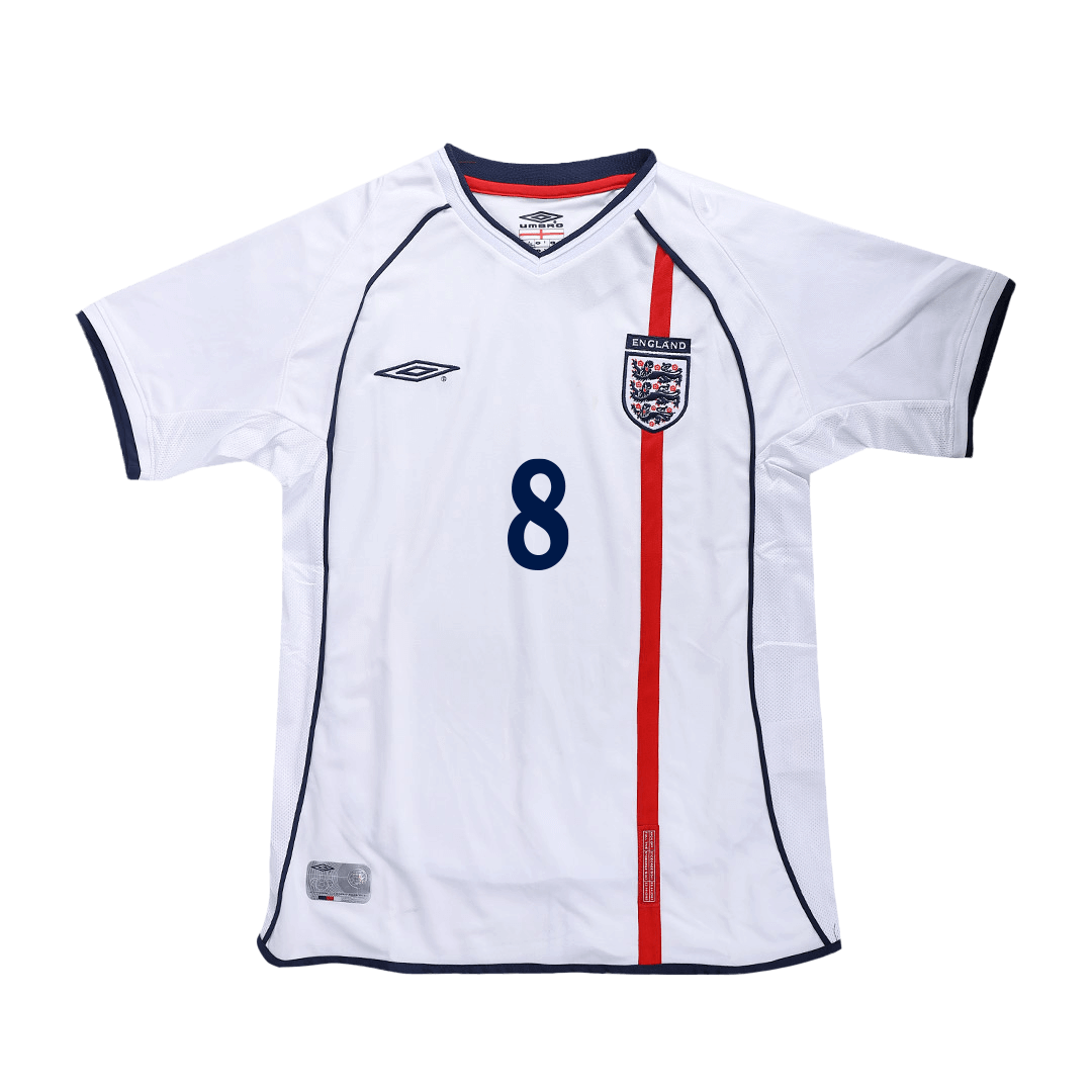 Retro SCHOLES #8 2002 England Home  Soccer Jersey Top Soccer Jerseys Store