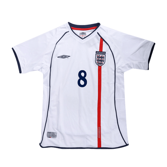 Retro SCHOLES #8 2002 England Home  Soccer Jersey Top Dresy Shop