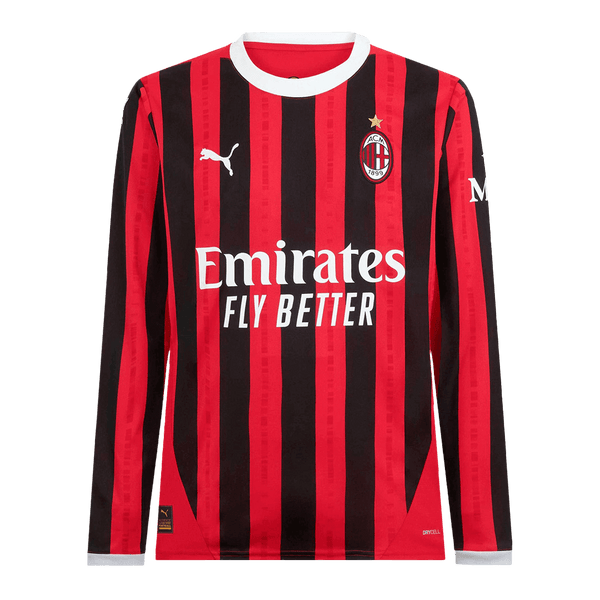 AC Milan Home Long Sleeve  Soccer Jersey 2024/25 Top Soccer Jerseys Store