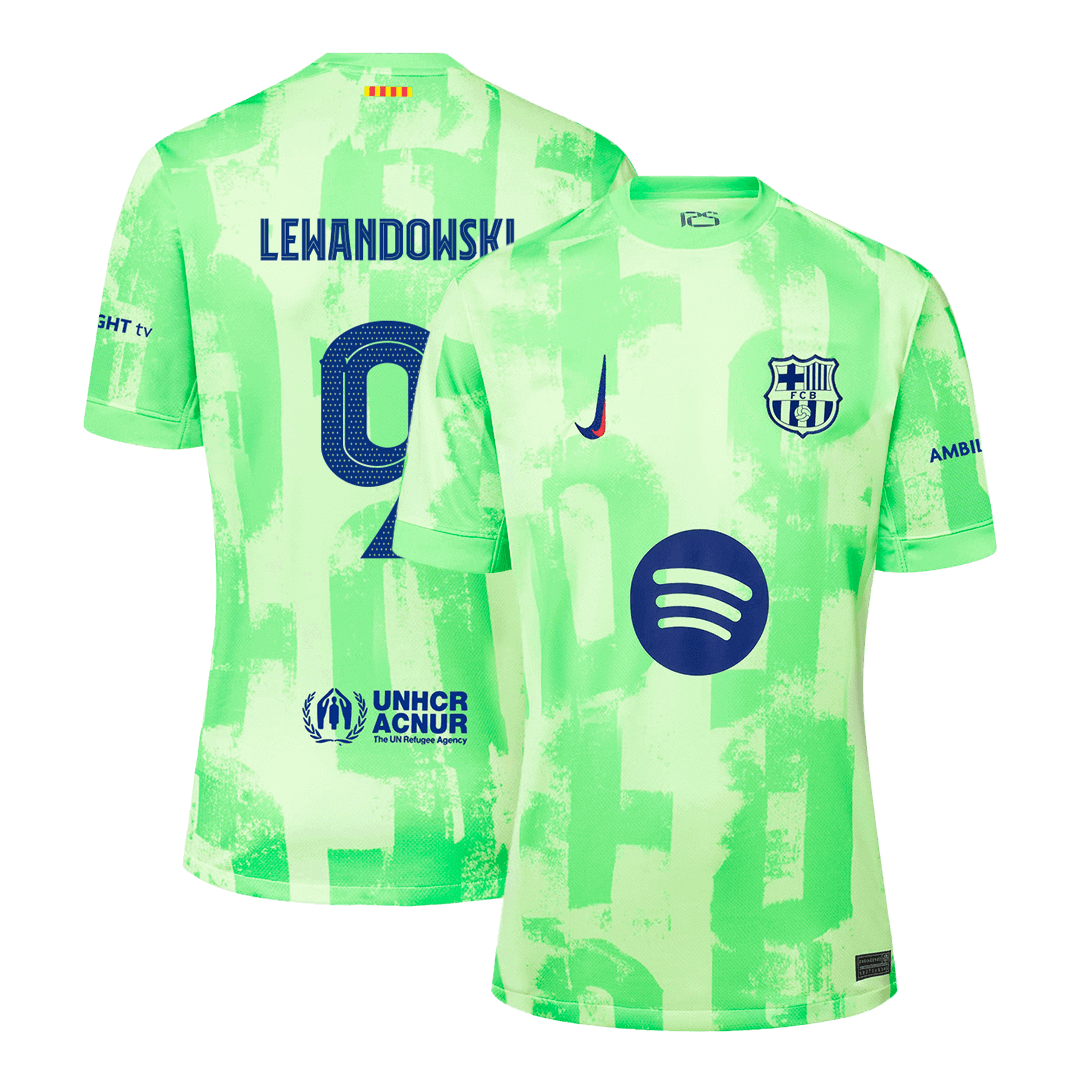 LEWANDOWSKI #9 Barcelona Third Away  Soccer Jersey 2024/25 - UCL?Spotify Logo Without Text? Top Dresy Shop