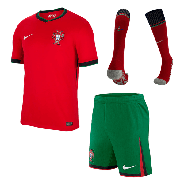 [Super Quailty] Men's Portugal Home Jersey Full Kit Euro 2024 Go Game Wear